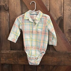 100% cotton, button down onesie, boys, 18 mo